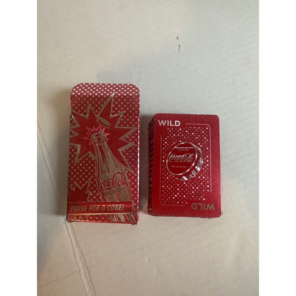 Coca-Cola Metallic Playing Cards Red Silver Foil 2018 Complete 54 Card Deck
